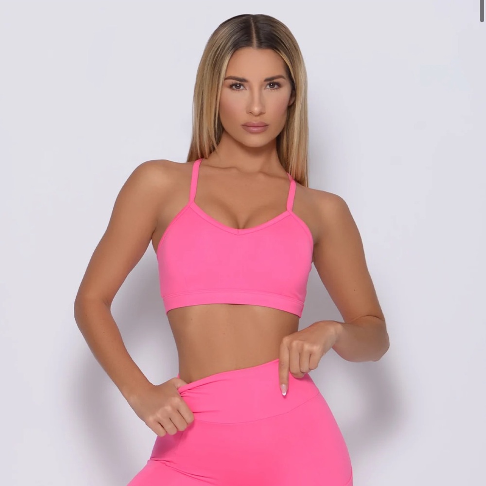 Bombshell Sportswear sports bra on party pink